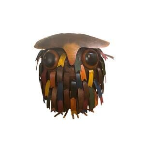 NWT Blue Handworks Metal Spikey Owl Watering Can Artisan Decor Sculpture Figure